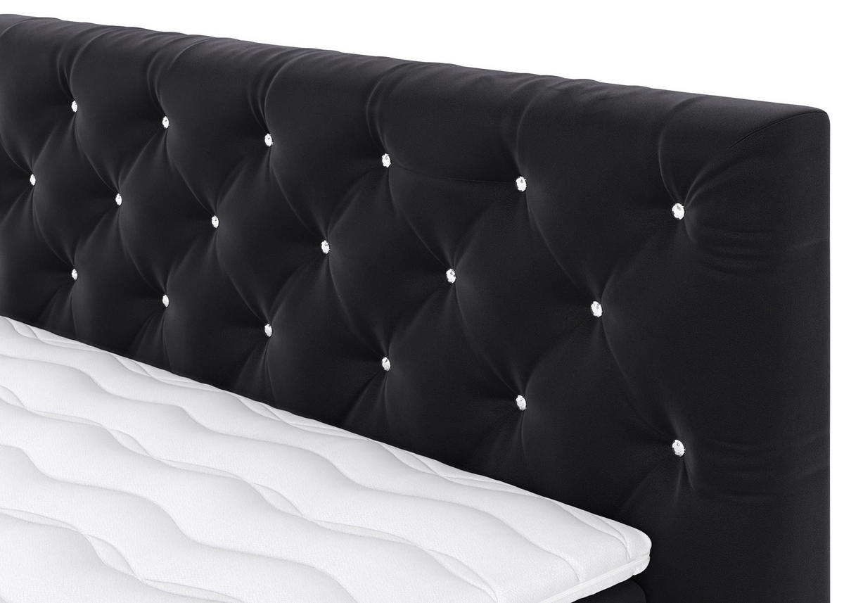 BOXSPRINGBETT 180/200 cm  in Schwarz  - Schwarz, Holzwerkstoff/Textil (180/200cm) - MID.YOU