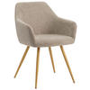 ARMLEHNSTUHL  in Eisen Mikrofaser  - Beige/Naturfarben, MODERN, Textil/Metall (56/81,5/63cm) - MID.YOU