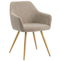 ARMLEHNSTUHL  in Eisen Mikrofaser  - Beige/Naturfarben, MODERN, Textil/Metall (56/81,5/63cm) - MID.YOU