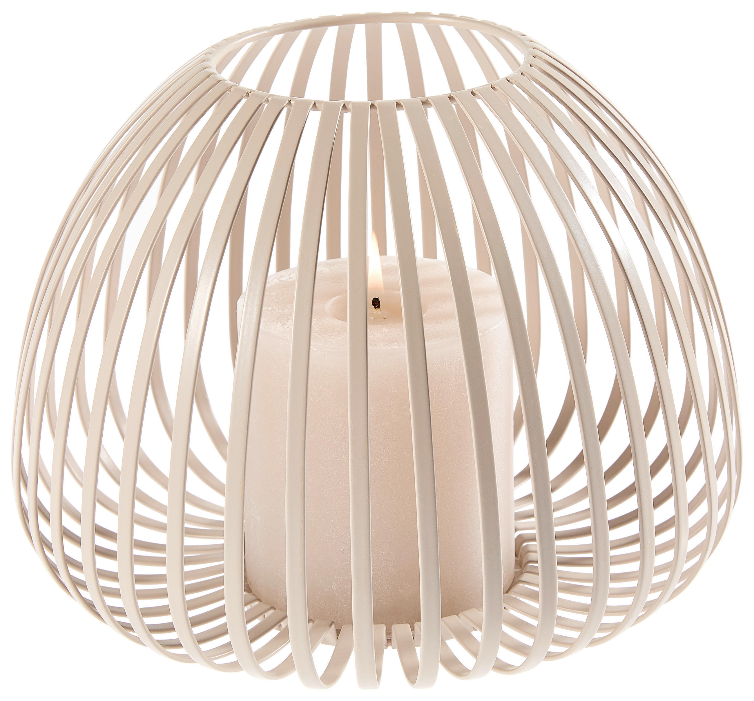 WINDLICHT Beige 25,5/20 cm  - Beige, Basics, Metall (25,5/20cm) - Ambia Home