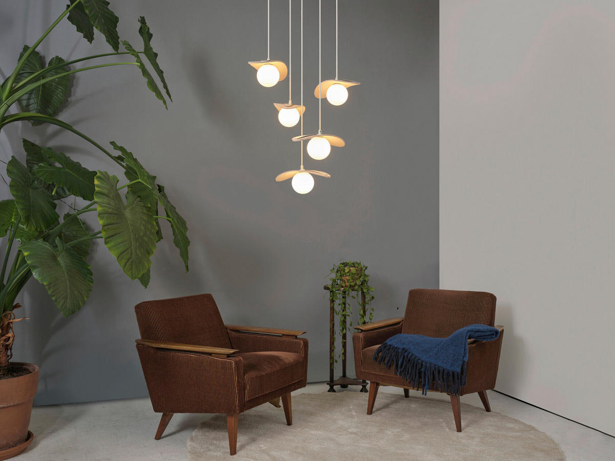 HÄNGELEUCHTE 50/50/150 cm  - Beige, Design, Glas/Textil (50/50/150cm) - Osram