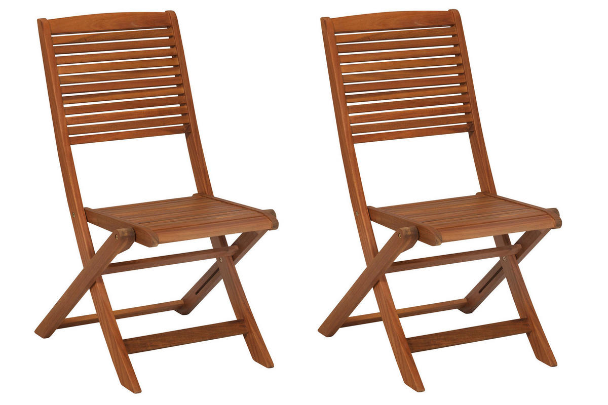 KLAPPSESSEL-SET in Holz Akaziefarben  - Akaziefarben, KONVENTIONELL, Holz (47/89/62cm) - Gardenson