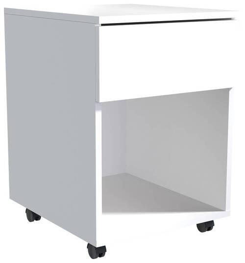 ROLLCONTAINER Weiß - Weiß, MODERN, Holzwerkstoff/Kunststoff (39/55/45cm) - MID.YOU