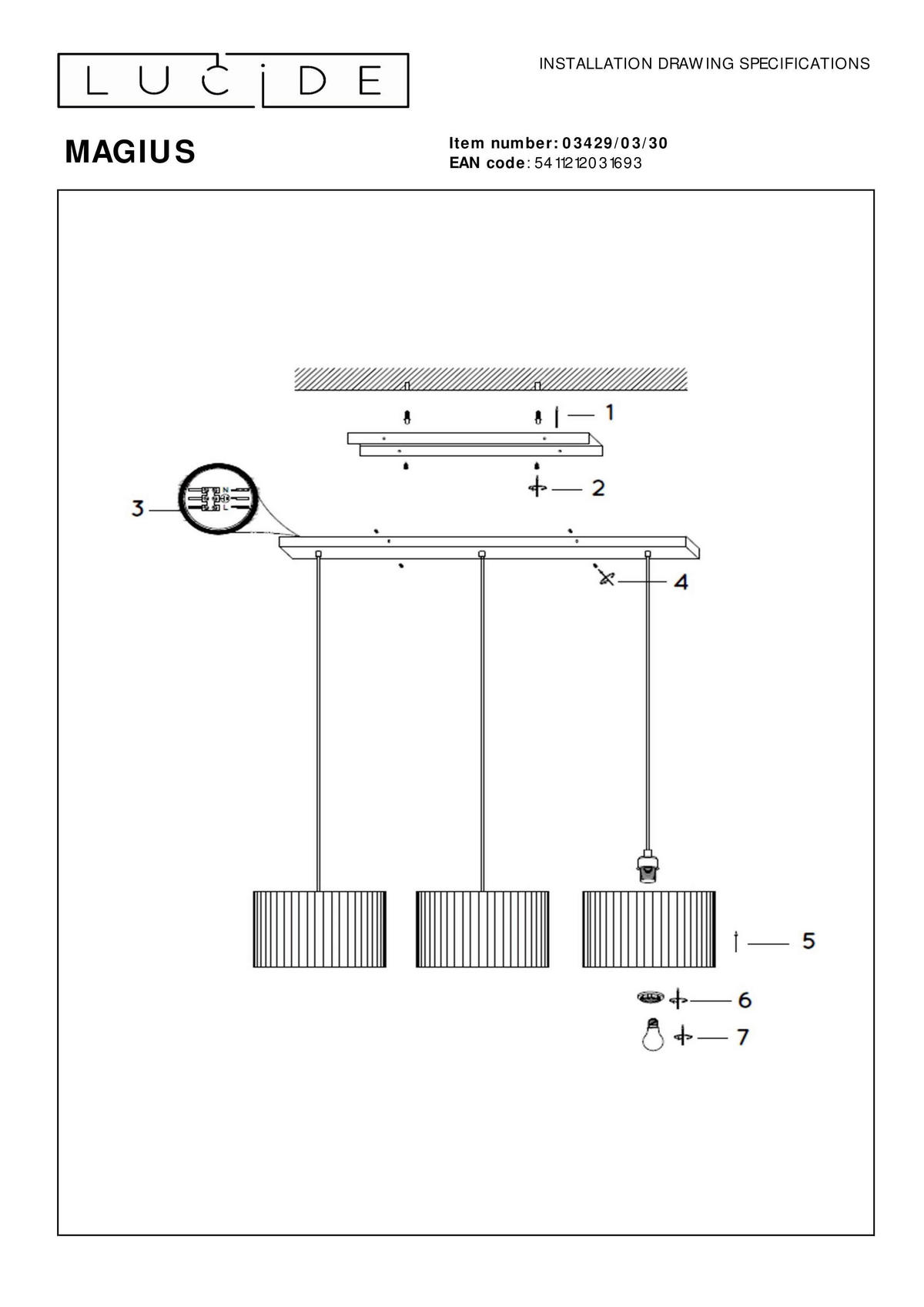 PENDELLEUCHTE 113/32/153 cm    - Lifestyle (113/32/153cm) - Lucide