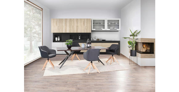 ESSTISCH in Holz 200/100/76 cm  - Schwarz/Braun, ROMANTIK / LANDHAUS, Holz/Metall (200/100/76cm) - Landscape