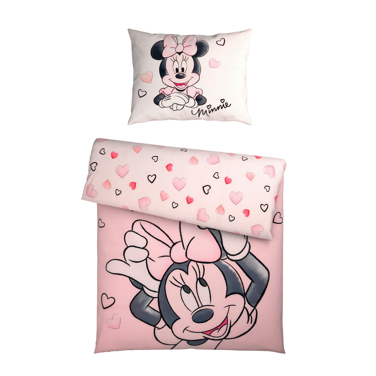 DETSKÉ OBLIEČKY MINNIE MOUSE 140/200 cm  - biela/antracitová, Konventionell, textil (140/200cm)