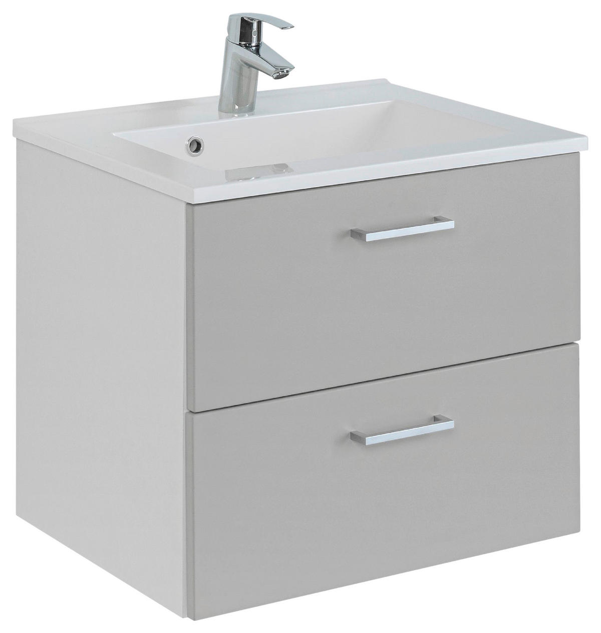 WASCHTISCHKOMBI 60 cm  - Chromfarben/Weiß, MODERN, Holzwerkstoff/Stein (60cm) - Held