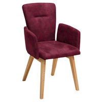ARMLEHNSTUHL in Holz, Textil Dunkelrot  - Dunkelrot, KONVENTIONELL, Holz/Textil (57/91/66cm) - Dieter Knoll