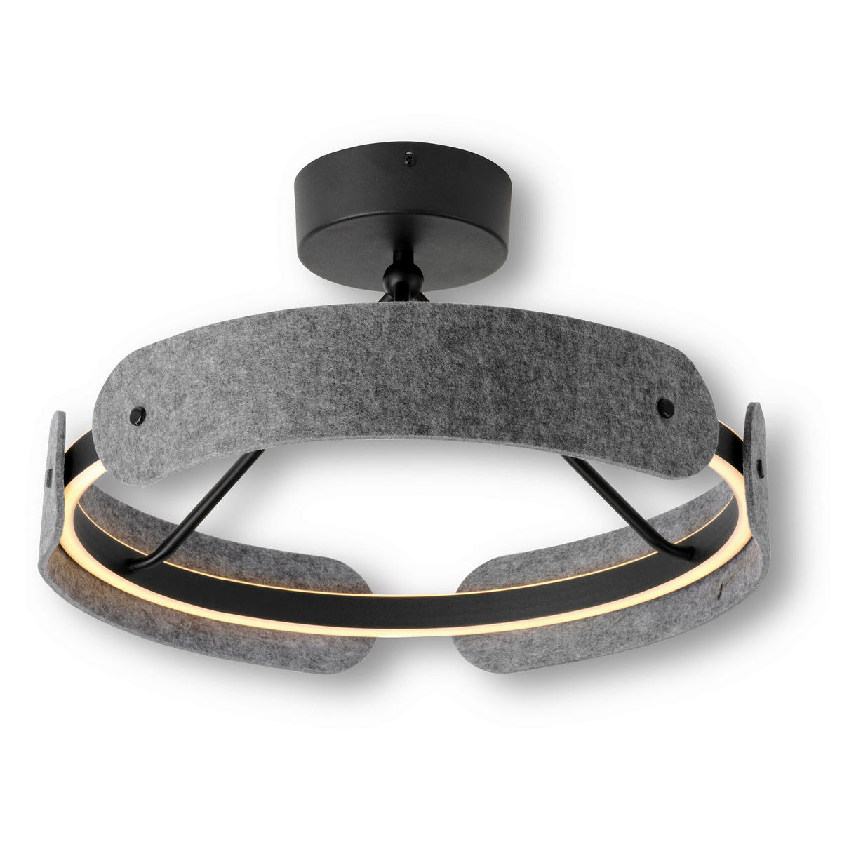 LED-DECKENLEUCHTE 43/25,5 cm   - Dunkelgrau, Basics, Kunststoff/Textil (43/25,5cm) - Osram