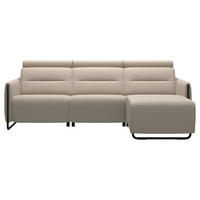 ECKSOFA in Echtleder Grau, Schwarz  248/184 cm  - Schwarz/Grau, Natur, Leder/Metall (248/184cm) - Stressless