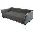 SCHLAFSOFA  mit Liegefunktion, Rücken echt Cord, Flachgewebe Grau  - Schwarz/Grau, KONVENTIONELL, Textil/Metall (223/72/100cm) - Carryhome