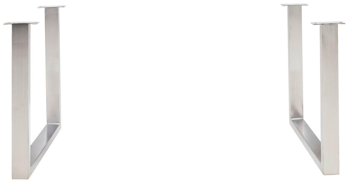 TISCHGESTELL Edelstahlfarben  - Edelstahlfarben, Design, Metall (78/8/73cm) - Valdera