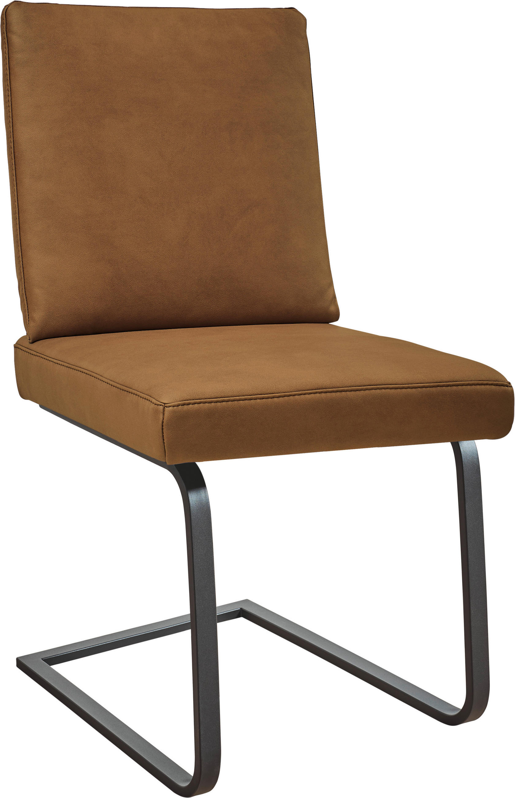 SCHWINGSTUHL  in Stahl Mikrofaser  - Hellbraun/Schwarz, Design, Textil/Metall (46/92/60cm) - Dieter Knoll