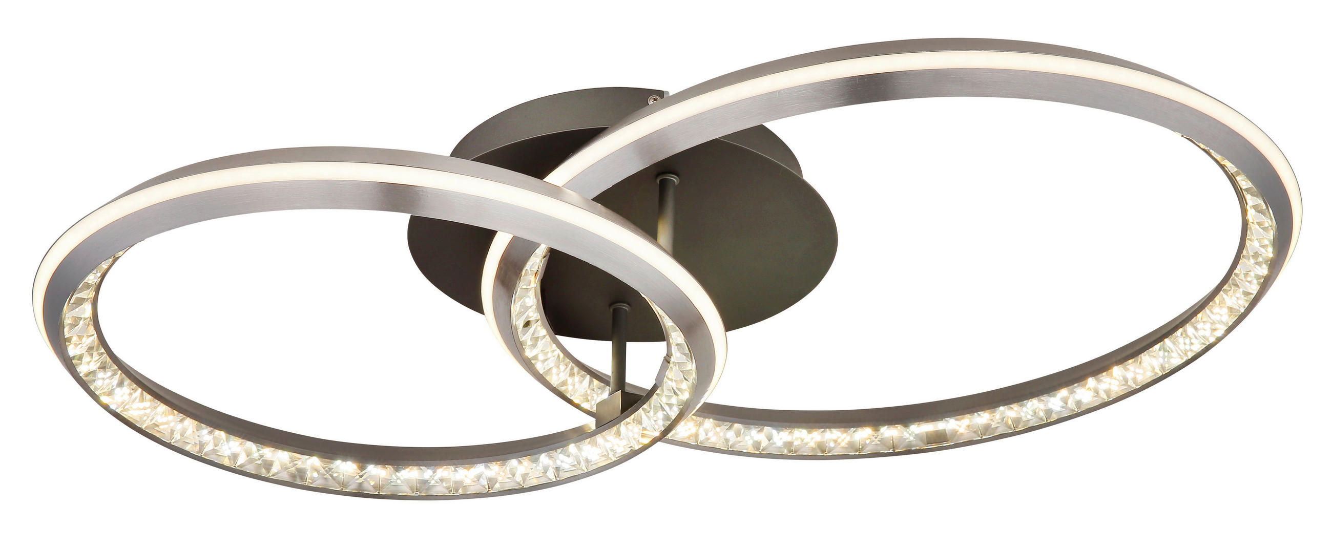 LED PLAFONJERA ALAINA  - siva/opal, Dizajnerski, metal/plastika (75/50/14cm)