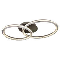 LED-DECKENLEUCHTE ALAINA 75/50/14 cm   - Opal/Grau, Design, Kunststoff/Metall (75/50/14cm)