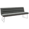 SITZBANK in Metall, Textil Grau, Edelstahlfarben  - Edelstahlfarben/Grau, Design, Textil/Metall (218/89/68cm) - Dieter Knoll