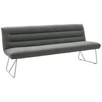 SITZBANK 218/89/68 cm Flachgewebe Grau, Edelstahlfarben  - Edelstahlfarben/Grau, Design, Textil/Metall (218/89/68cm) - Dieter Knoll