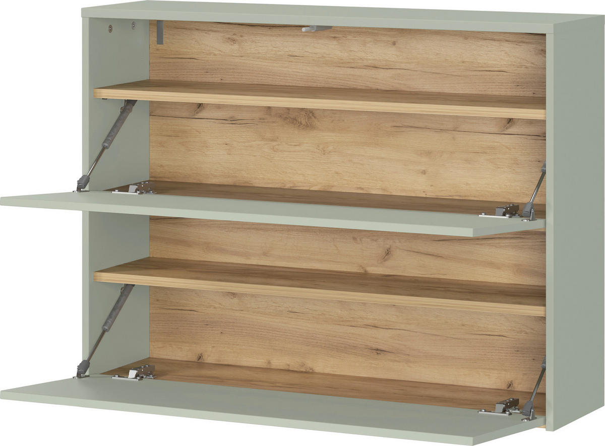 GARDEROBE 2-teilig  in 99/200/27 cm  - Eichefarben/Grün, Design, Holzwerkstoff (99/200/27cm) - Livetastic