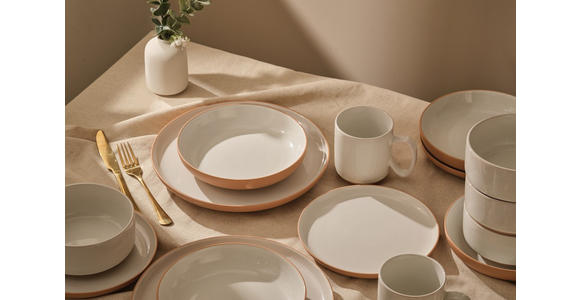 KOMBISERVICE Braun, Weiß Terra Nova 20-teilig 4 Personen  - Braun/Weiß, Trend, Keramik - Novel