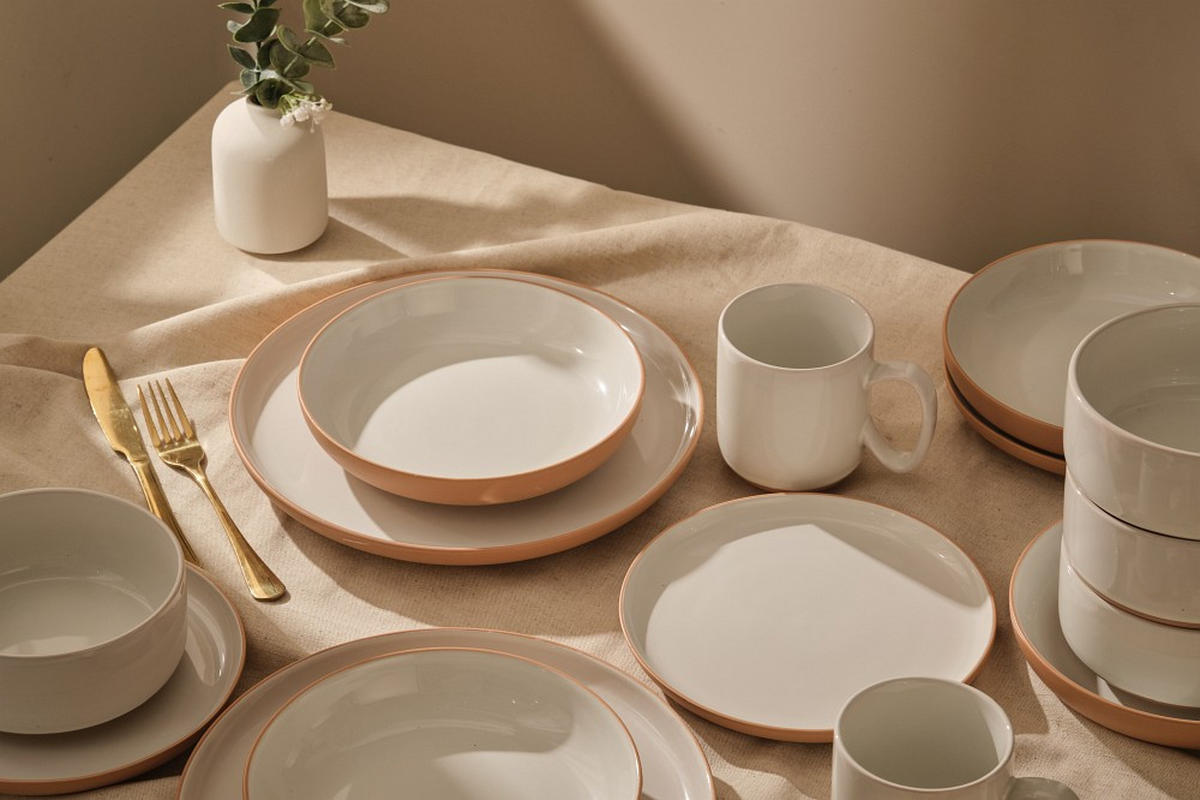 KOMBISERVICE Braun, Weiß Terra Nova 20-teilig 4 Personen  - Braun/Weiß, Trend, Keramik - Novel