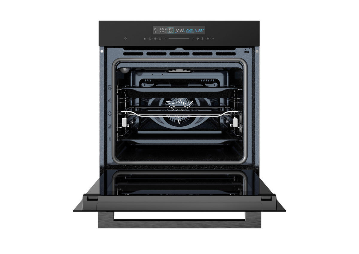 EINBAUBACKOFEN 7NP30TOBL  - Schwarz, Basics, Glas/Metall (59.5/59.6/54.6cm) - Midea