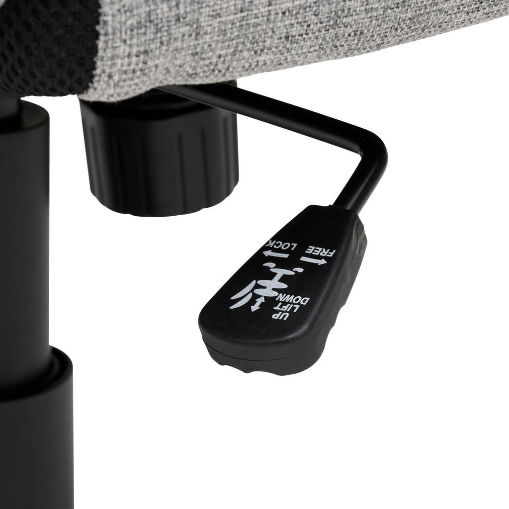 Thumbnail - Mid.you Chefsessel, Grau, Schwarz, Metall, Kunststoff, Textil, Drehkreuz, 70x115-123x77 cm, Sitzfläche 360° drehbar, Arb...