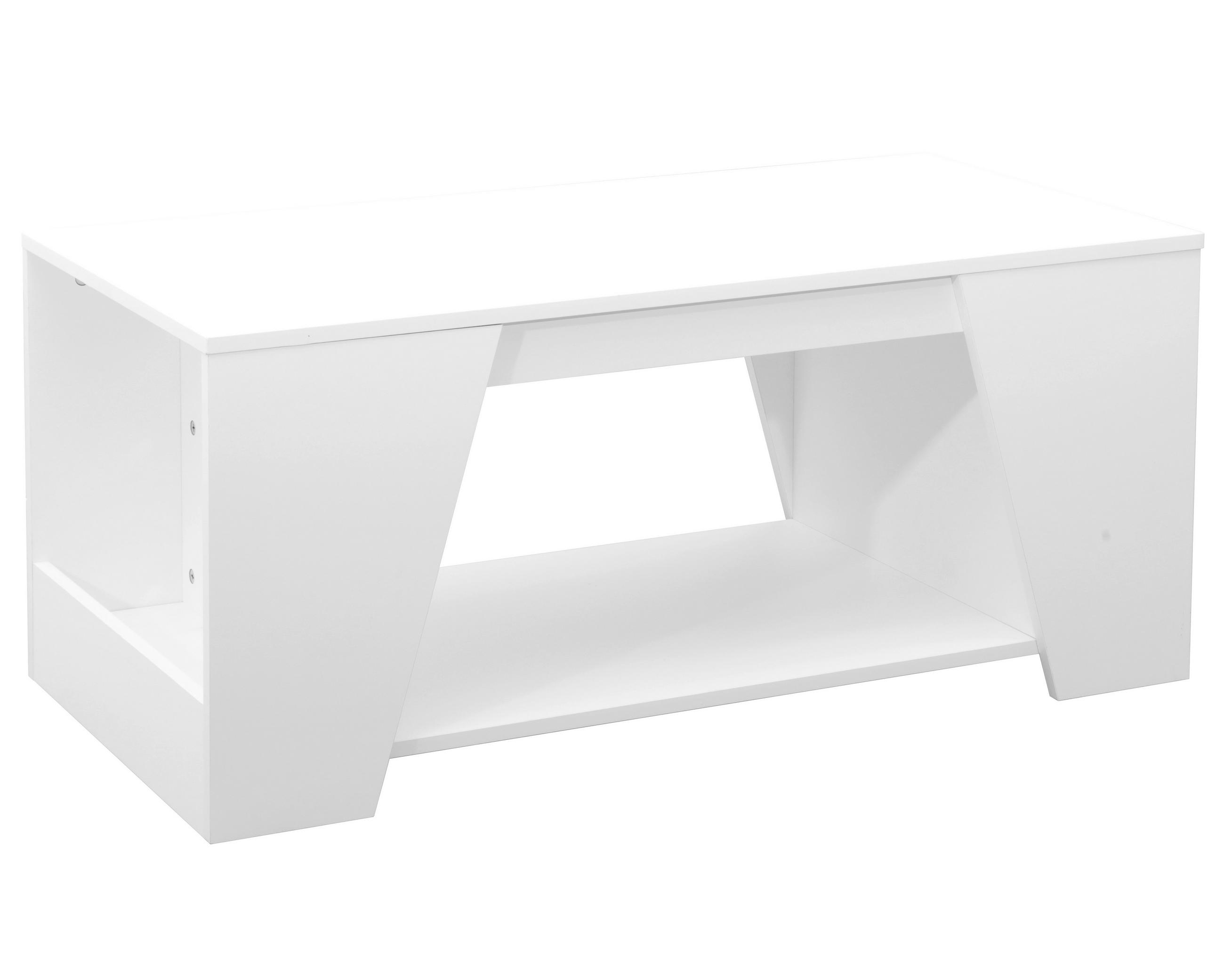 COUCHTISCH 100/50/45 cm rechteckig Weiß  - Weiß, Design, Holzwerkstoff (100/50/45cm) - MID.YOU