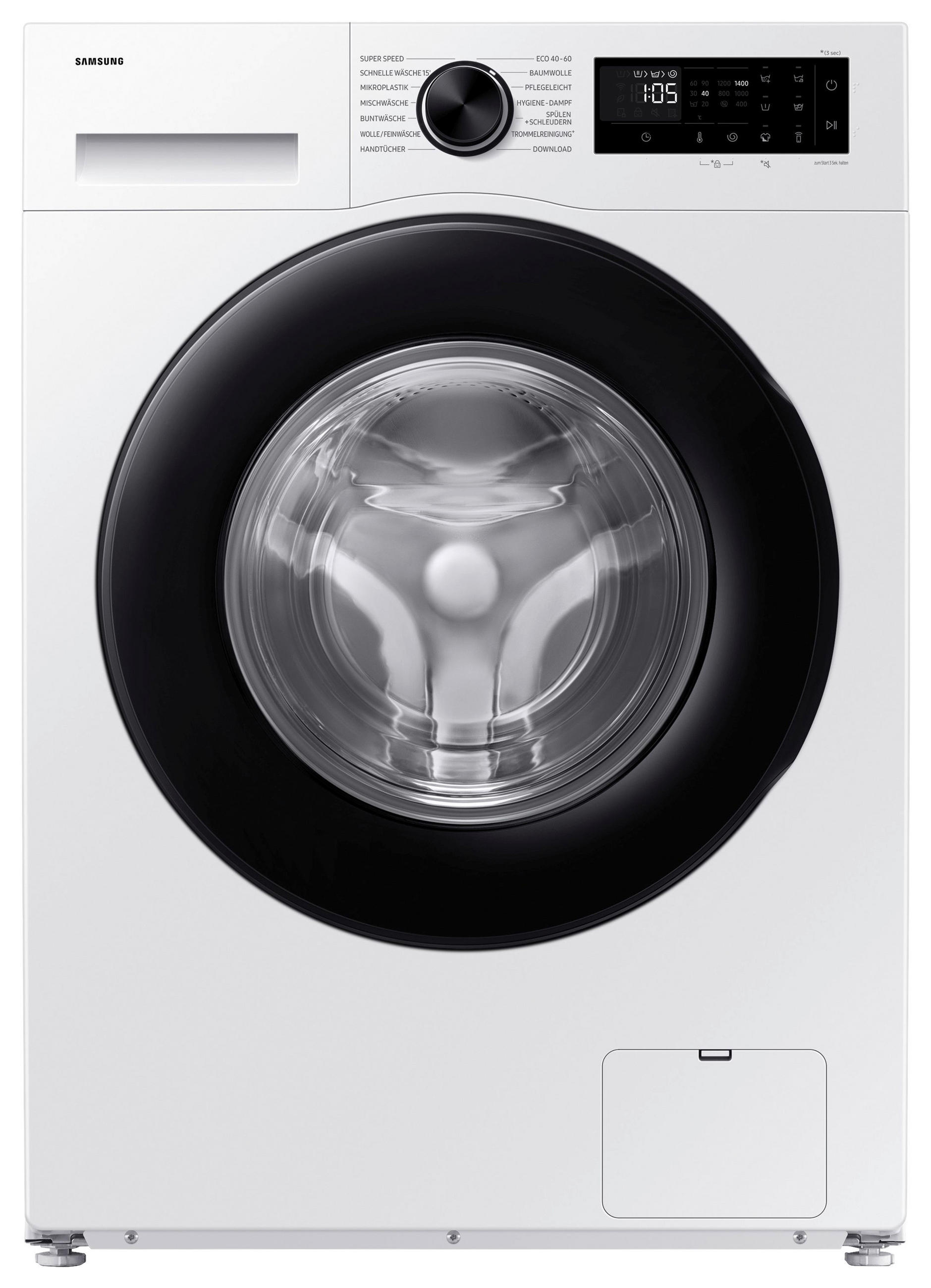 WASCHMASCHINE WW90DG5G34AEEG  - Weiß, Basics, Glas/Kunststoff (60/85/48cm) - Samsung