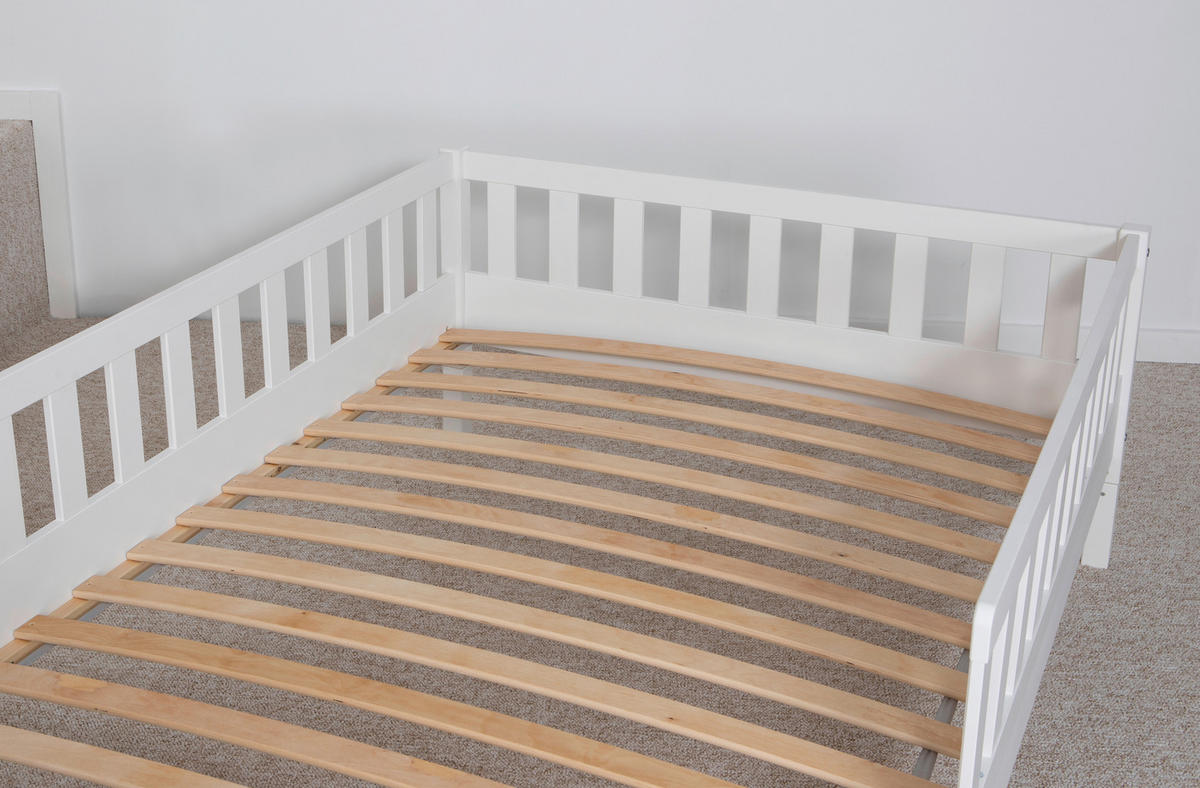 AUSZIEHBETT 140/200 cm Weiss  - Weiss/Naturfarben, Modern, Holz/Textil (140/200cm) - MID.YOU