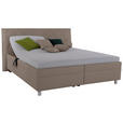 POLSTERBETT Matratze, Lattenrost, Bettkasten 200/200 cm  in Cappuccino  - Birkefarben/Silberfarben, KONVENTIONELL, Holz/Textil (200/200cm) - Esposa