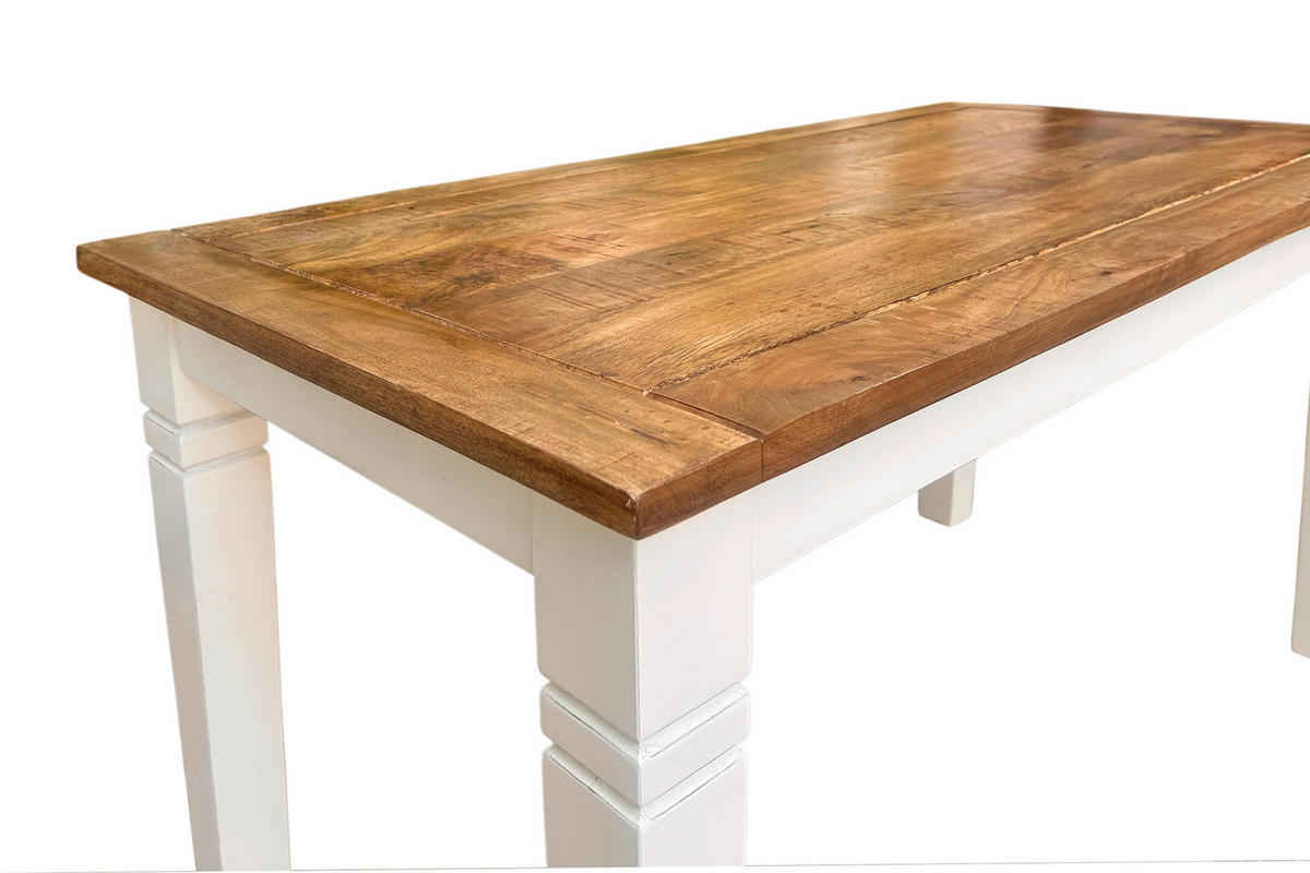 ESSTISCH Echtholz, Nachbildung  Holz, Holzwerkstoff rechteckig Weiß, Honig  - Weiß/Honig, KONVENTIONELL, Holz/Holzwerkstoff (140/76/70cm) - MID.YOU
