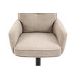 BARHOCKER Cord Creme, Schwarz, Beige Eisen Stoffauswahl, Sitzfläche 360° drehbar, inklusive Armlehnen  - Beige/Creme, Design, Textil/Metall (54/98-120/58cm) - Novel