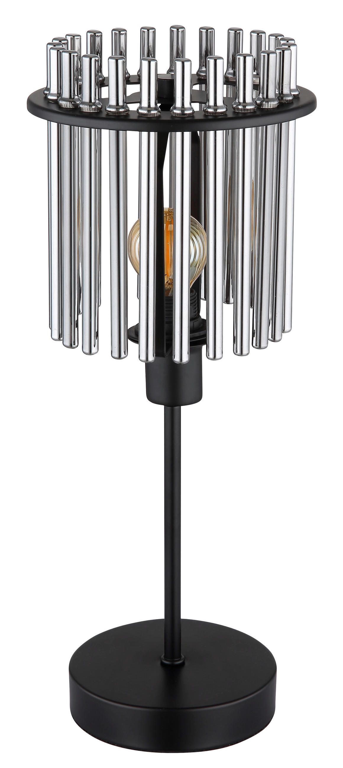 TISCHLEUCHTE GORLEY 15/37,5 cm   - Schwarz/Grau, Trend, Glas/Metall (15/37,5cm)