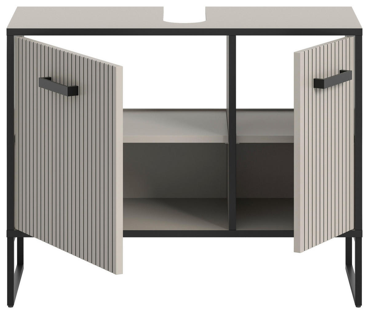 WASCHBECKENUNTERSCHRANK 80/63/36 cm  - Kaschmir/Schwarz, MODERN, Holzwerkstoff/Metall (80/63/36cm) - MID.YOU