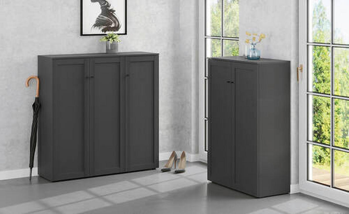 SCHUHSCHRANK  in 121/122/38 cm  - Anthrazit/Schwarz, MODERN, Holzwerkstoff/Kunststoff (121/122/38cm) - Boxxx