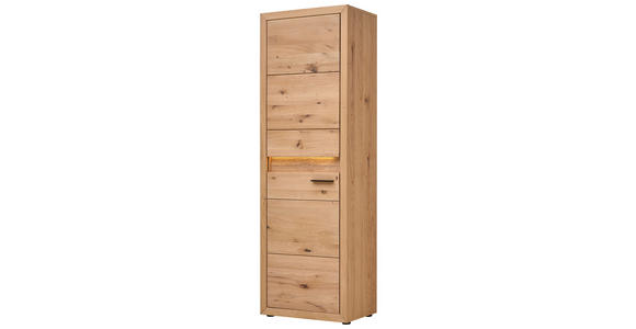 GARDEROBENSCHRANK  in 63,8/199/40 cm  - Eichefarben/Schwarz, KONVENTIONELL, Holz/Metall (63,8/199/40cm) - Linea Natura