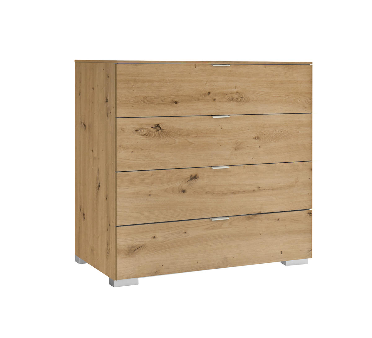 KOMMODE 80/77/40 cm  in Eiche Artisan  - Alufarben/Eiche Artisan, Basics, Holzwerkstoff/Kunststoff (80/77/40cm) - Moderano