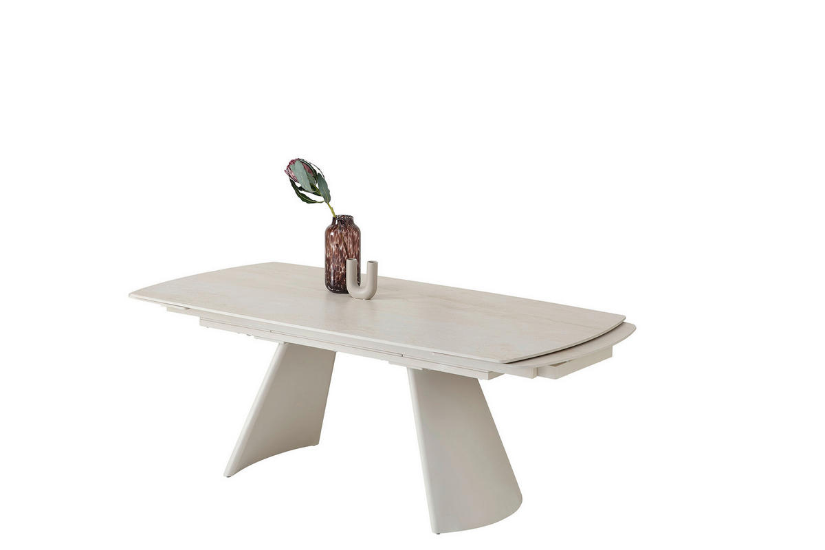 ESSTISCH Beige  ausziehbar  - Beige, MODERN, Keramik/Metall (200/100/100cm) - MID.YOU