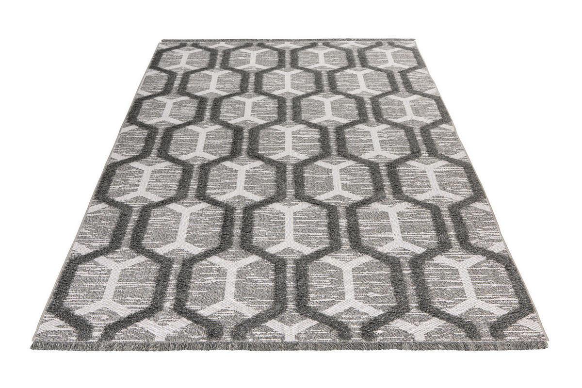 FLACHWEBETEPPICH 200/290 cm My Nomad Weiß, Grau  - Weiß/Grau, Design, Textil (200/290cm) - Obsession