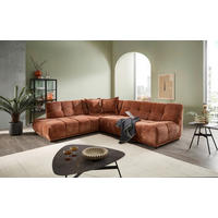 ECKSOFA ITALIA in Chenille Rostfarben  250/284 cm  - Rostfarben/Schwarz, MODERN, Kunststoff/Textil (250/284cm) - Livetastic