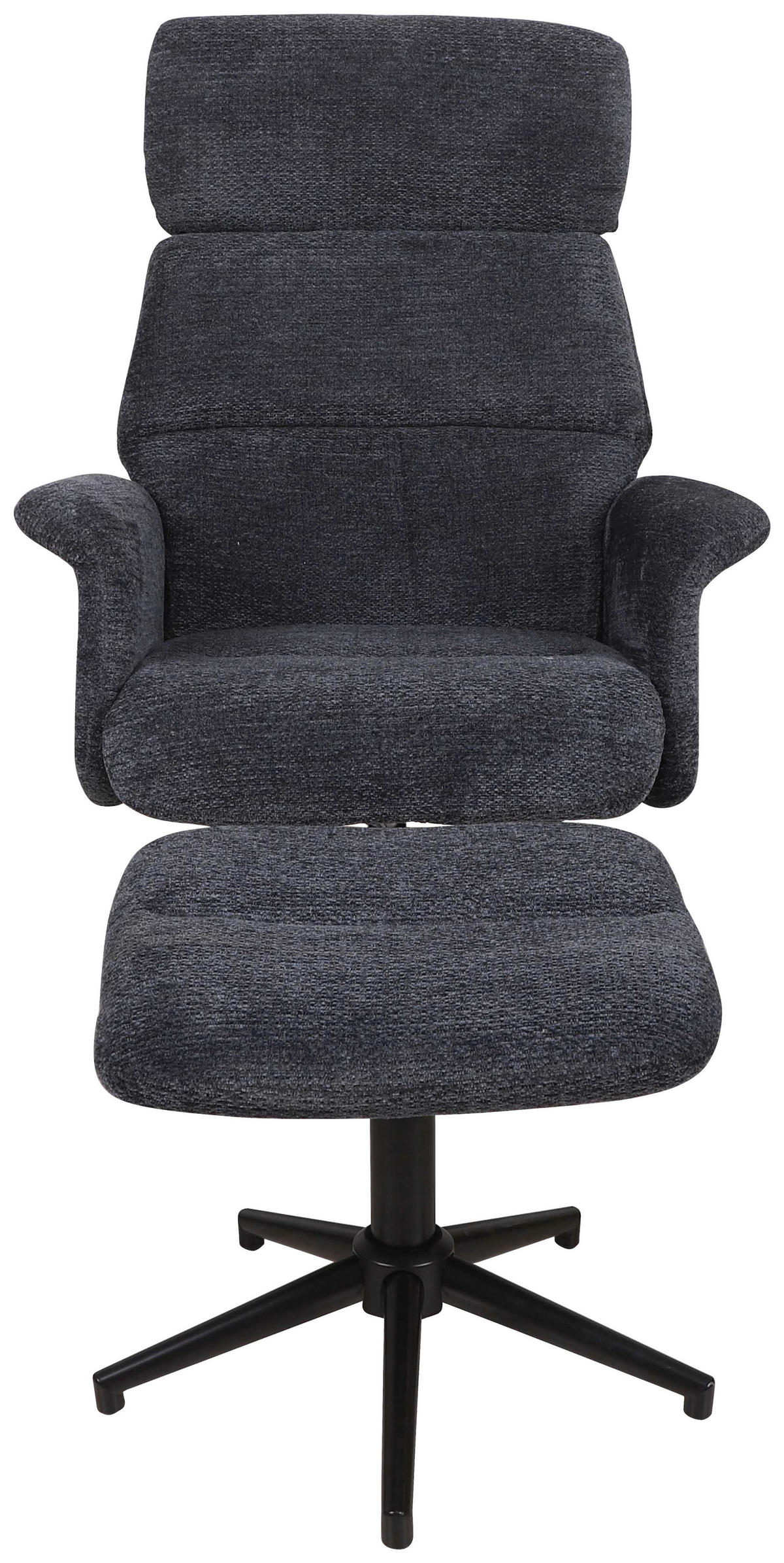 RELAXSESSELSET Webstoff    - Schwarz/Dunkelblau, Design, Textil/Metall (74/106-96/72-101cm) - Carryhome