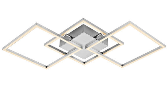 LED-DECKENLEUCHTE 75,5/37/6 cm - Nickelfarben, Trend, Kunststoff/Metall (75,5/37/6cm) - Novel