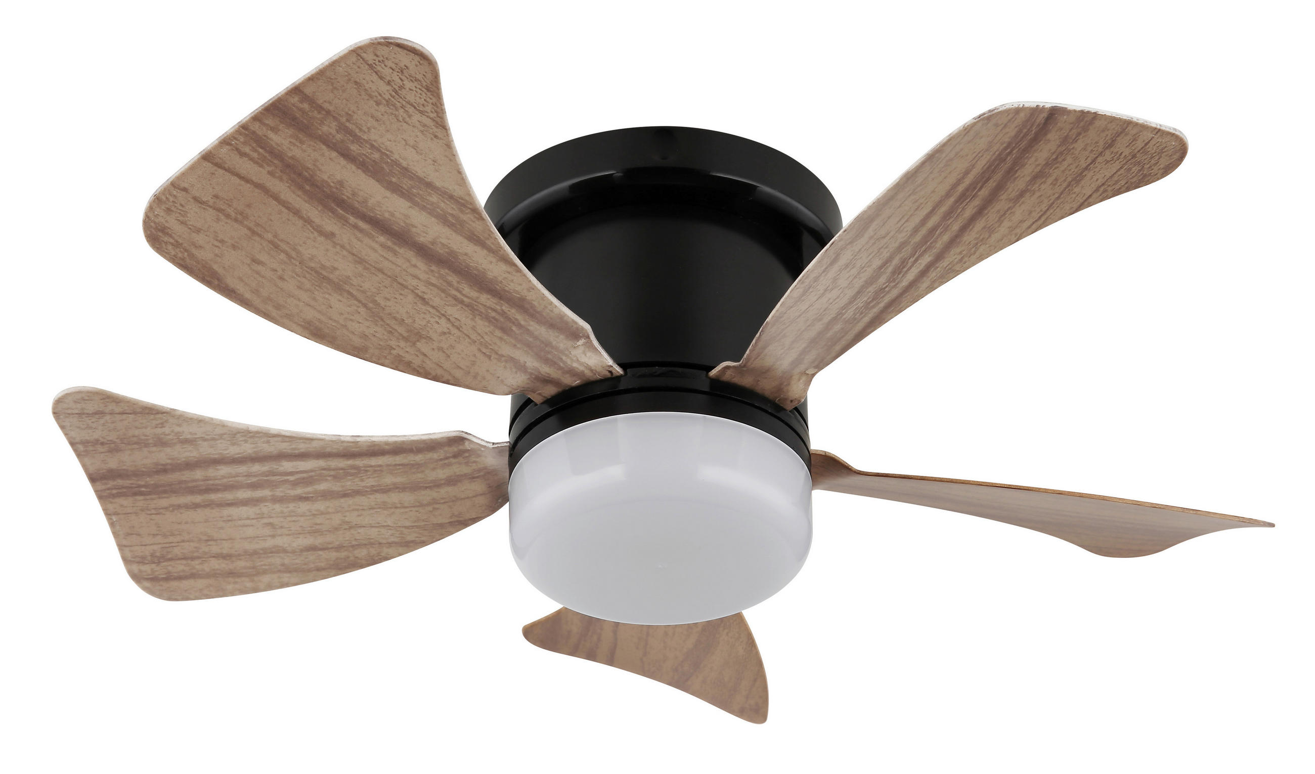 Ventilator mit Beleuchtung HINES 40,6/13 cm - Opal/Schwarz, KONVENTIONELL, Kunststoff/Metall (40,6/13cm) - Globo