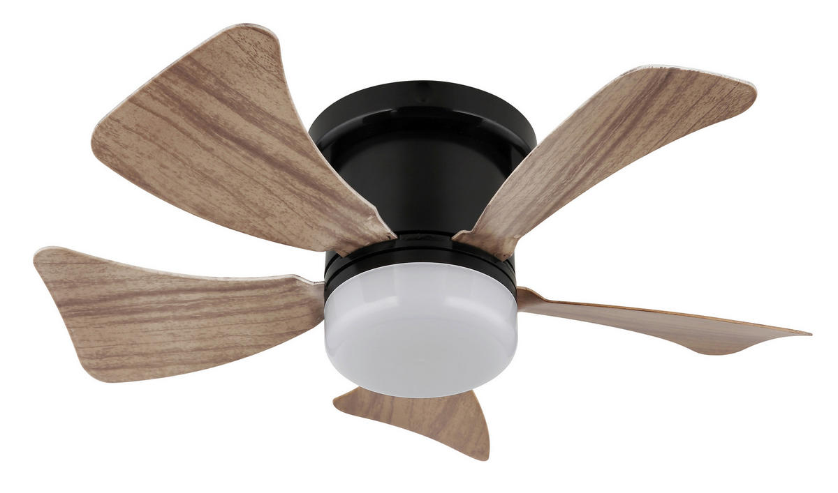 DECKENVENTILATOR - Opal/Schwarz, KONVENTIONELL, Kunststoff/Metall (40,6/13cm) - Globo