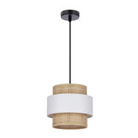 HÄNGELEUCHTE Rattan 20/100 cm   - Creme/Schwarz, Natur, Kunststoff/Metall (20/100cm)