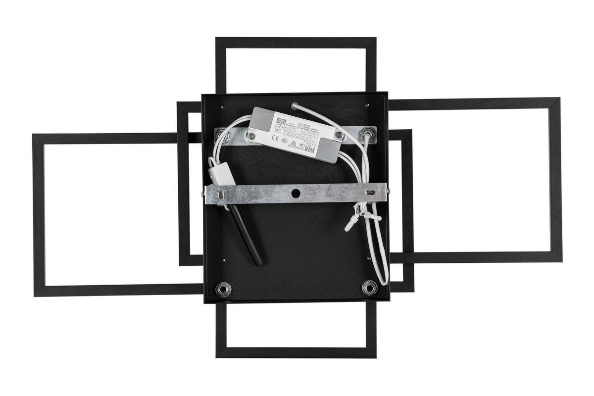 STROPNÍ LED SVÍTIDLO, 58/36/7,5 cm - černá, Design, kov/plast (58/36/7,5cm) - Novel