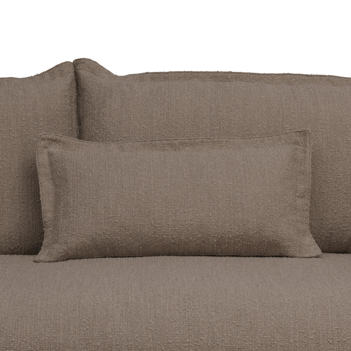 HUSSEN-SOFA i flatväv, bouclé brun  - brun, Trend, metall/textil (195/82/98cm) - Livetastic