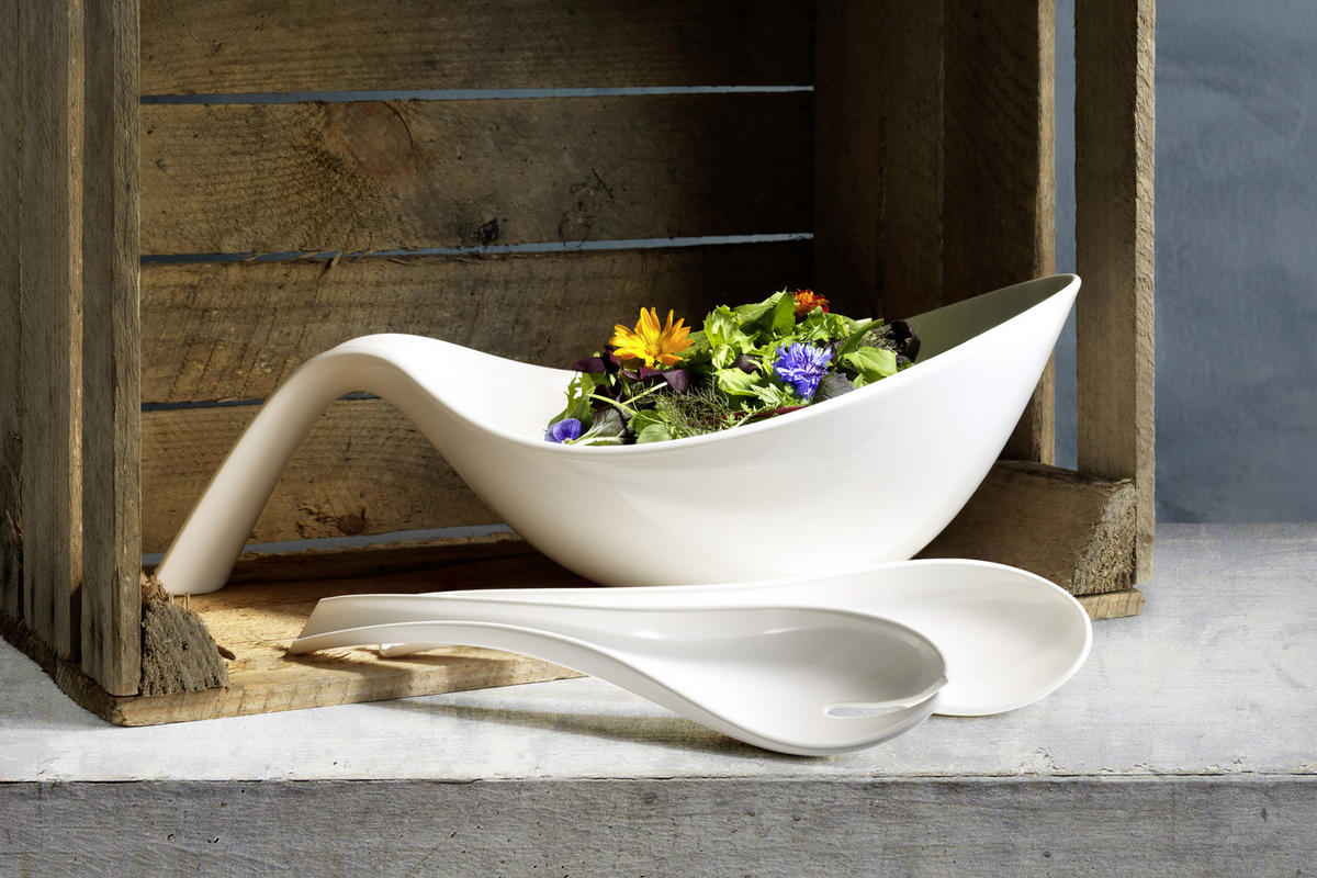 SALATSET  Flow 3-teilig  - Weiß, Basics, Keramik (1,8l) - Villeroy & Boch