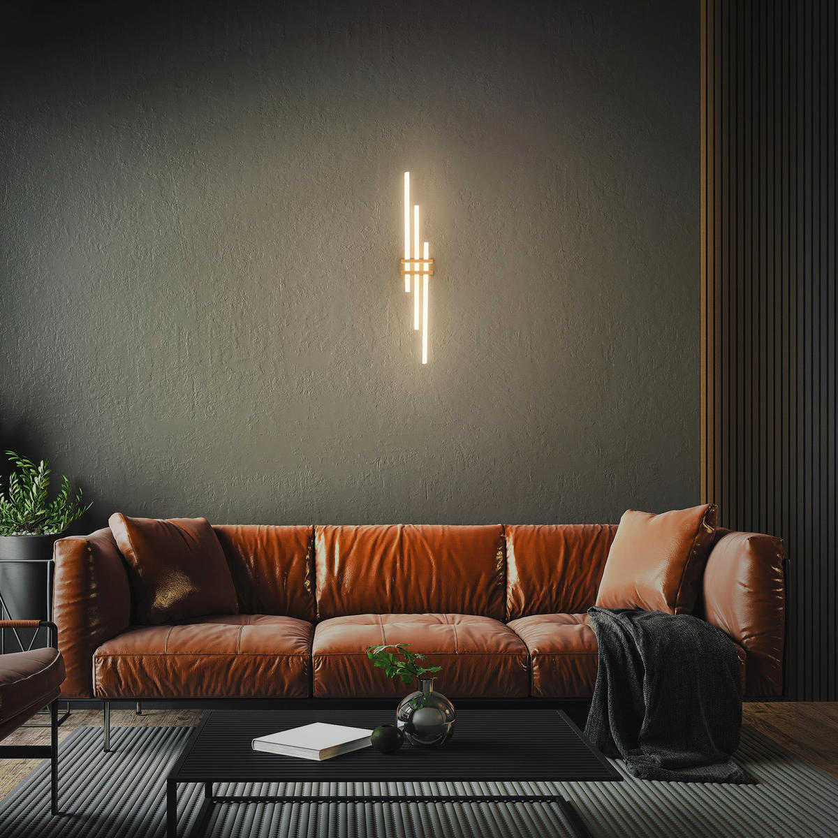 LED-DECKENLEUCHTE 78.5/7.5/16 cm   - Eichefarben/Schwarz, Natur, Kunststoff/Metall (78.5/7.5/16cm)