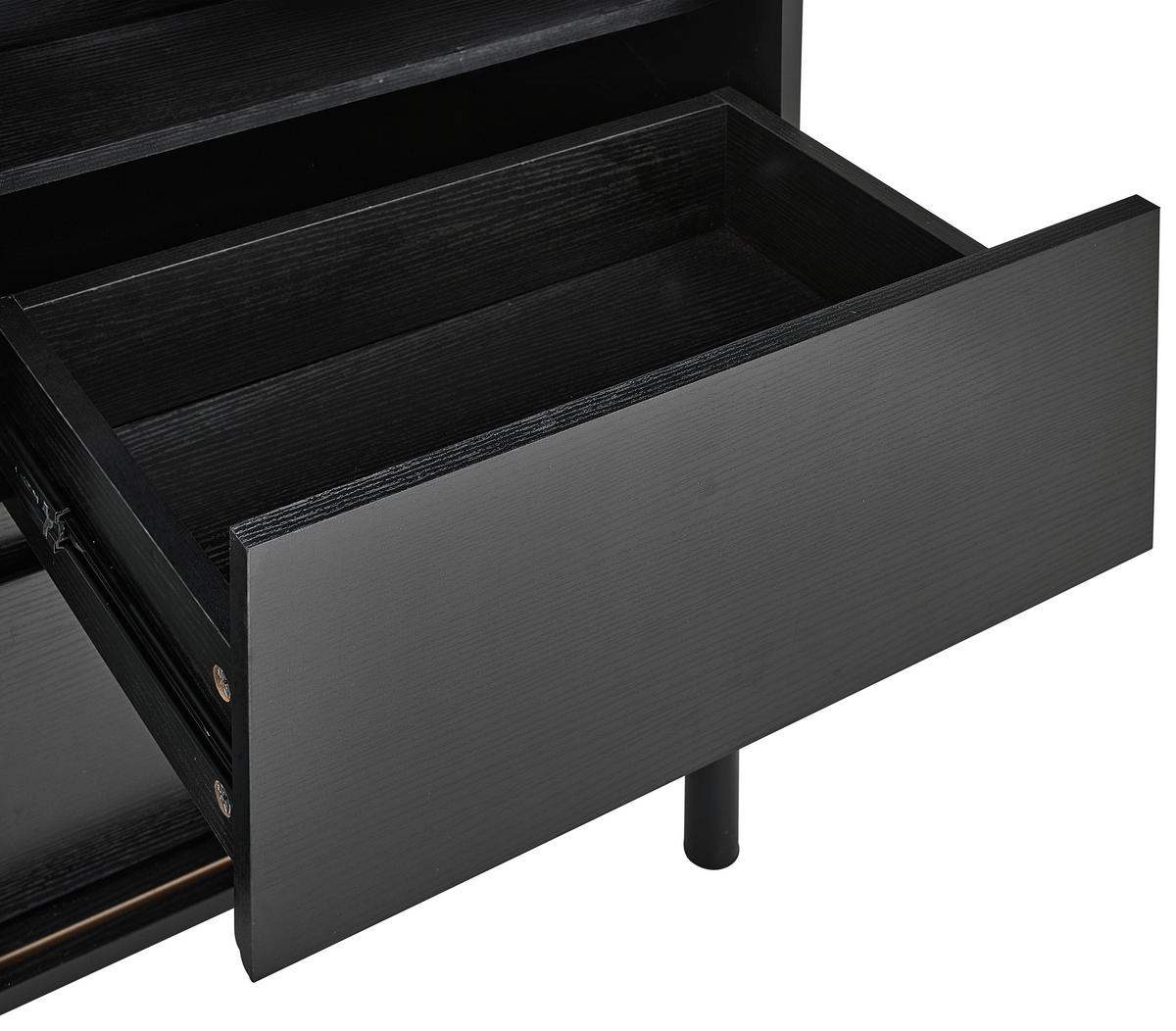 Highboard Nordic  in 100/120/40 cm  - Schwarz, Design, Glas/Holz (100/120/40cm) - MID.YOU